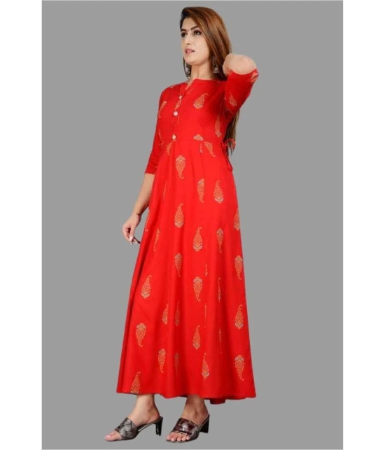 SIPET - Red Rayon Womens Anarkali Kurti ( Pack of 1 ) - None