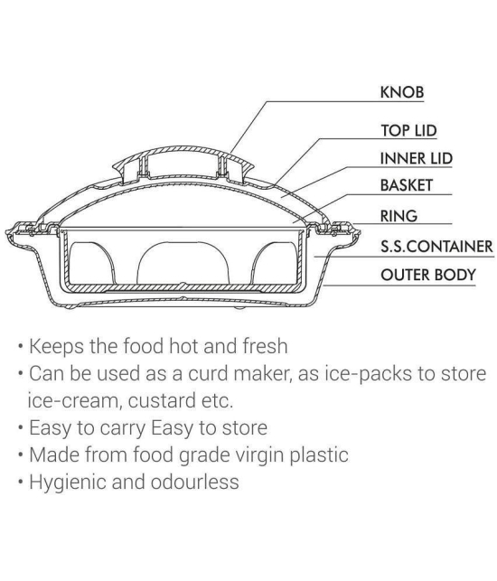 Milton Crisp Dlx 2000 Insulated Inner Steel Casserole, 1.70 Litres, Orange - Orange