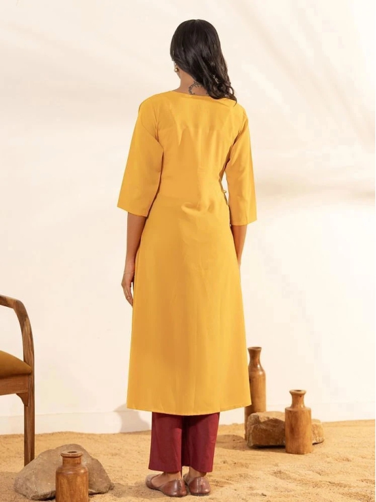 Janasya Yellow Crepe Maternity Kurta Single - 3XL