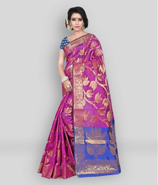 Gazal Fashions - Pink Silk Saree With Blouse Piece (Pack of 1)