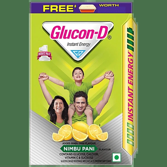 Glucon-D Instant Energy Glucose Powder - Nimbu Pani, 500 Gm