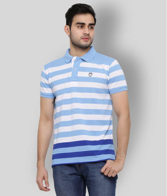 GENTINO - Blue Cotton Blend Regular Fit Mens Polo T Shirt ( Pack of 1 ) - None