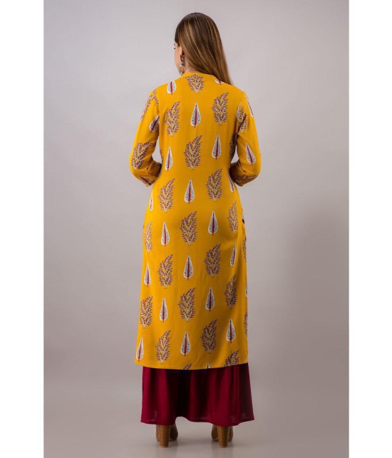 MAUKA - Yellow Straight Rayon Womens Stitched Salwar Suit ( Pack of 1 ) - None