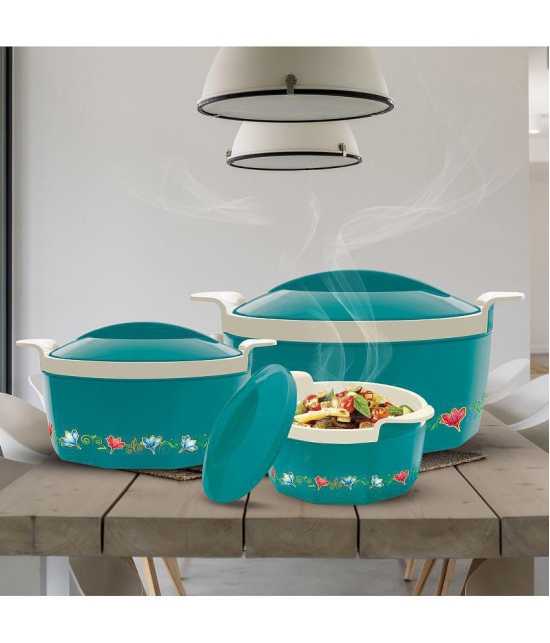 Milton - Green Steel Thermoware Casserole ( Set of 3 , 1350 mL ) - Green