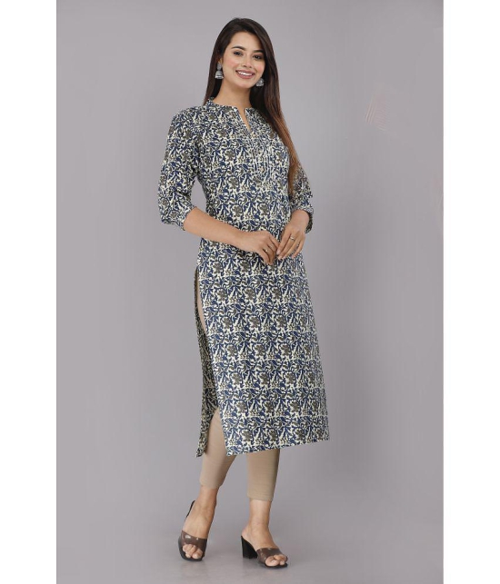 HIGHLIGHT FASHION EXPORT - Blue Cotton Womens Straight Kurti ( Pack of 1 ) - None