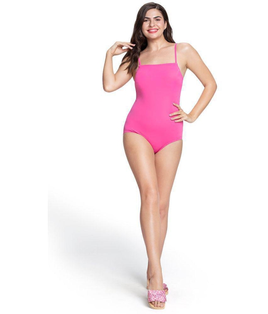 Amante Nylon Pink One Piece Swimsuit without Skirt - - None