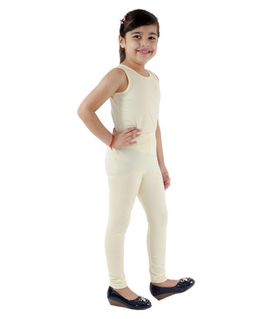 Kids Cave - Beige Cotton Blend Girls Leggings ( Pack of 1 ) - None