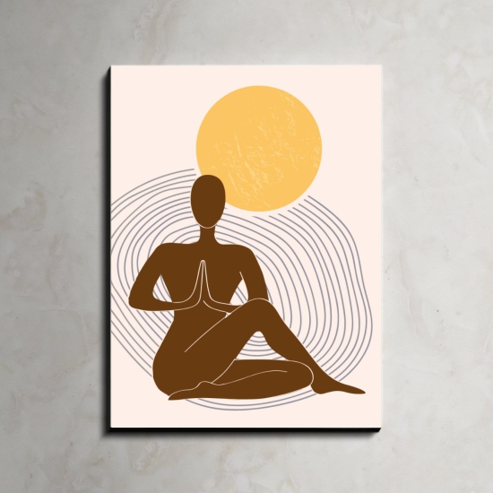 Yoga Wood Print Wall Art Boho-18 X 23 Inches / Birchwood Thickness: 6mm