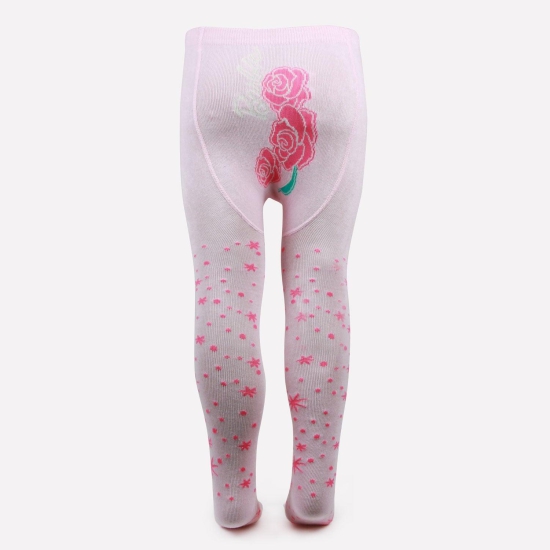 Barbie Printed Knitted Tights For Baby Girls - Baby Pink Baby Pink 2-4 Years