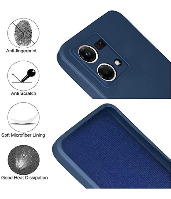 Case Vault Covers - Blue Silicon Plain Cases Compatible For Oppo F21 Pro 4G ( Pack of 1 ) - Blue