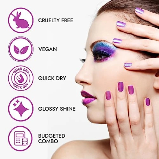 Banetion High Shine & Plump Finish Nailpaint For Women and Girl 9 ML