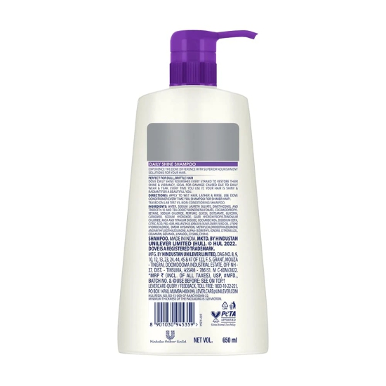 Dove Daily Shine, Shampoo, 650Ml