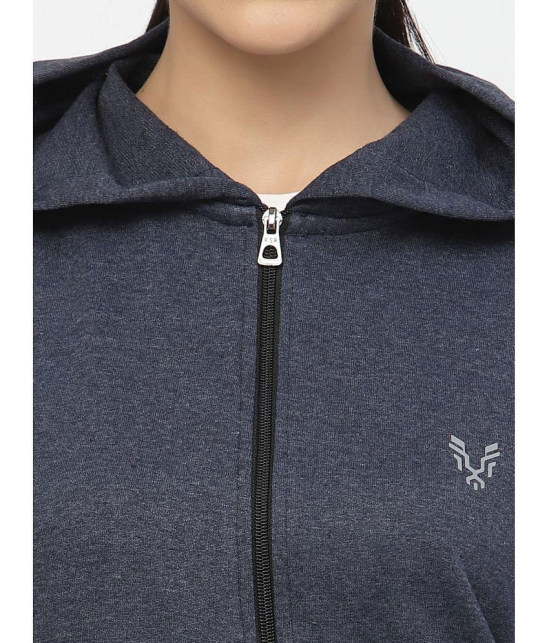 Uzarus Cotton Navy Hooded Sweatshirt - None