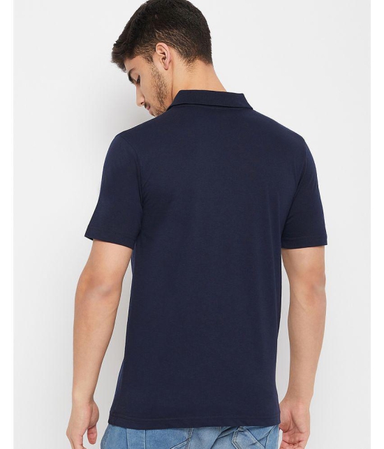 UNIBERRY Cotton Regular Fit Solid Half Sleeves Mens Polo T Shirt - Navy ( Pack of 1 ) - None