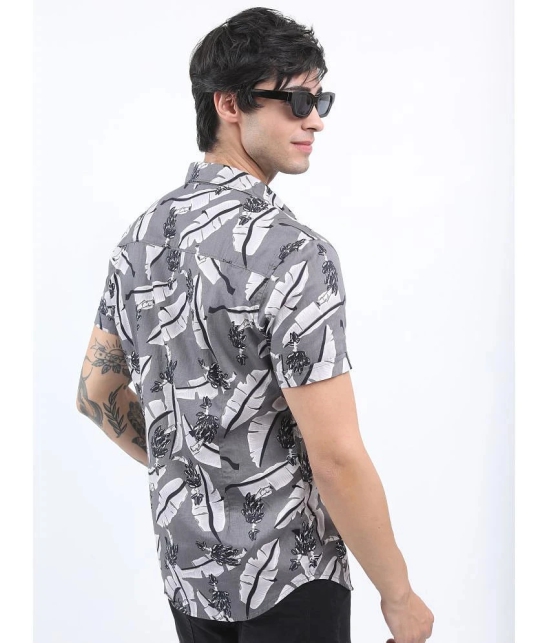 Ketch 100% Cotton Slim Fit Printed Half Sleeves Mens Casual Shirt - Grey ( Pack of 1 ) - None