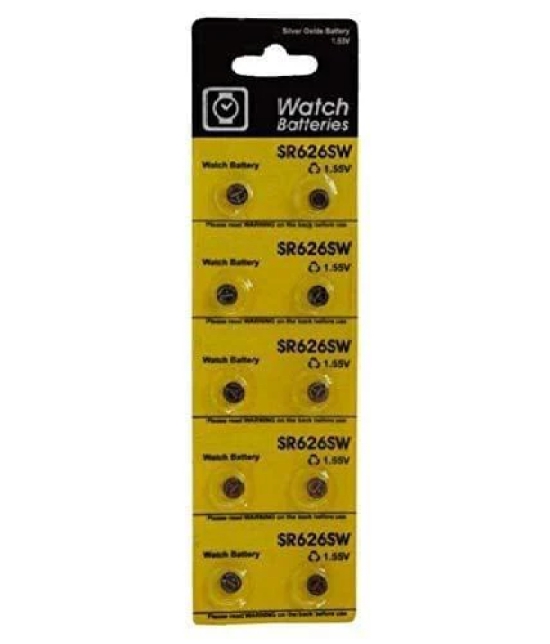 Watch Cell SR626SW 377 Button Cell Silver Oxide Batteries 1.55V for Wrist Watch - Pack of 10