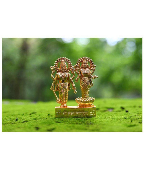 DvR ClicK - Brass Vishnu Laxmi 10 cm Idol