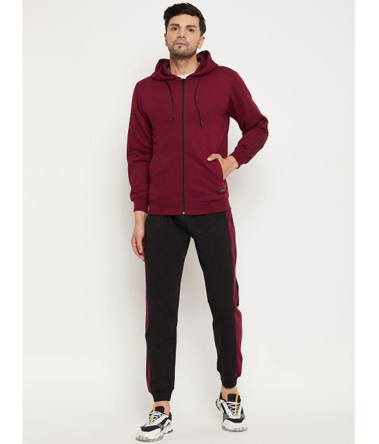 Wild West - Maroon Cotton Blend Regular Fit Solid Mens Sports Tracksuit ( Pack of 1 ) - None