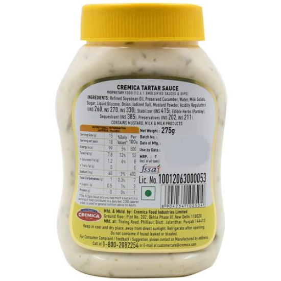 Cremica Tartar Sauce, 275 G