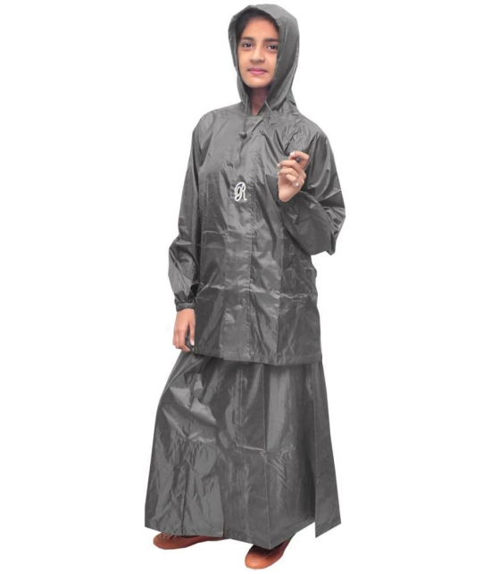 Goodluck Waterproof Nylon Raincoat Set - Grey - None