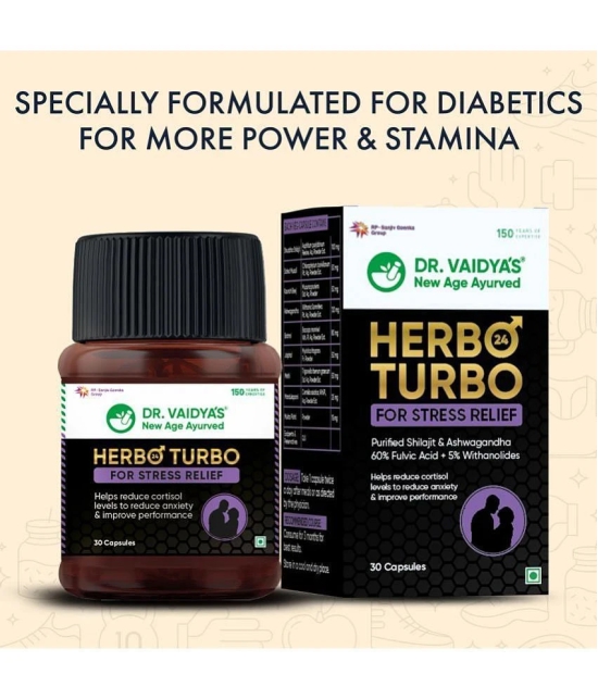 Dr. Vaidyas Herbo24Turbo Stress Relief Capsules | Ayurvedic (30 capsules) Pack of 1