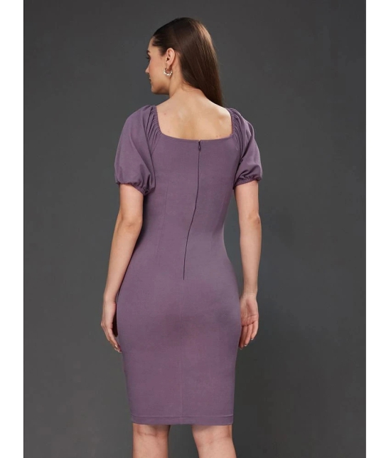 Miss Chase Polyester Solid Knee Length Womens Bodycon Dress - Lavender ( Pack of 1 ) - None