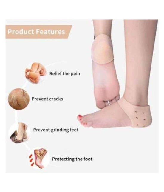 Silicone Gel Heel Pad Socks for Pain Relief for Men and Women - None