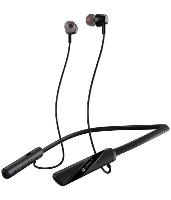 Portronics In-the-ear Bluetooth Headset with Upto 30h Talktime Water Resistant - Black - Black