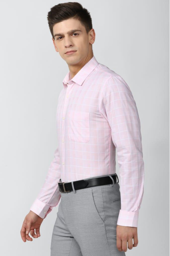 Men Pink Slim Fit Formal Full Sleeves Formal Shirt