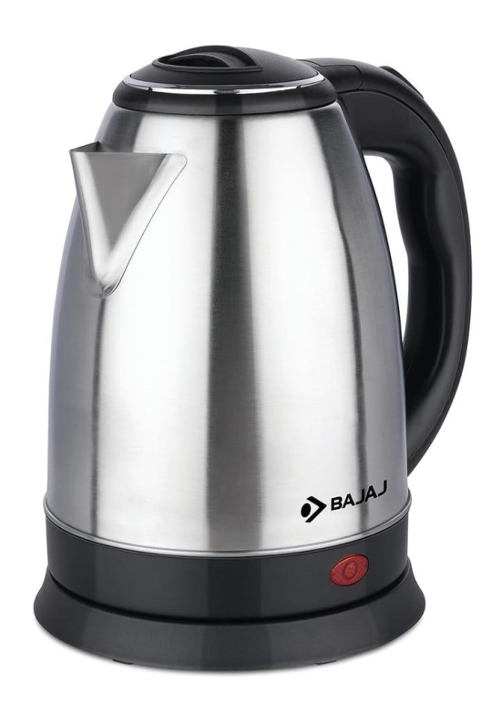 Bajaj KTX 1.8 Liter DLX Electric Kettle | 1500W Kettle with Stainless Steel Body | Cordless Operation | Auto Shut-Off Mechanism | 2-Year Warranty | Black |800 Watts