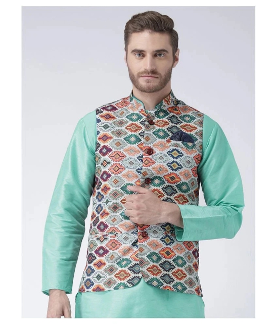 Hangup Multi Polyester Blend Nehru Jacket - None