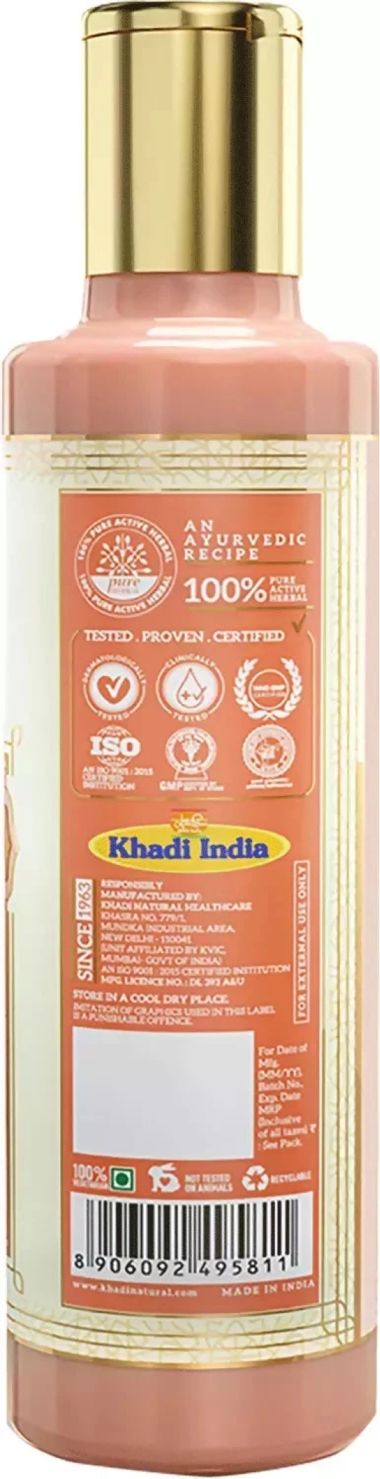 Khadi Natural Deodar (Cedarwood) Himalyan Cedar & Saffron Cleanser Shampoo (210 Ml)