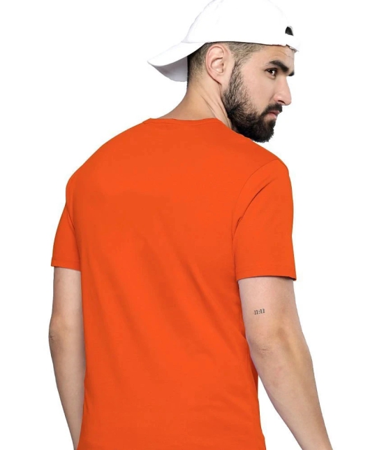 Leotude Polyester Regular Fit Printed Half Sleeves Mens T-Shirt - Orange ( Pack of 1 ) - None