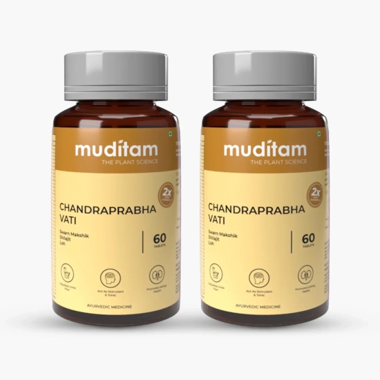 Muditam Chandraprabha Vati | Health supplement to manage Blood Sugar | Pack of 2 Bottles | 120 Tablets