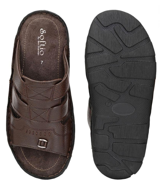 softio Brown Flip Flops - 6