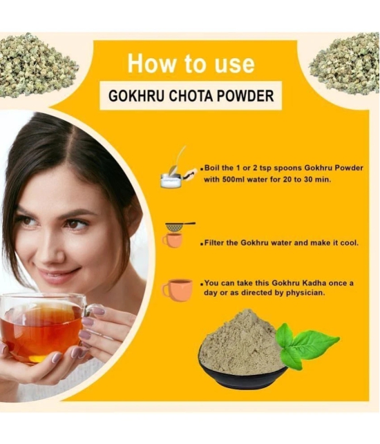 Brijbooti Gokhru Chota Seeds Powder - (250 Gm) | Gokshura Powder | Small Caltrops