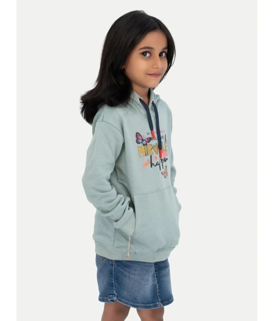 Girls Light Blue Printed Sweat Hoodie - None