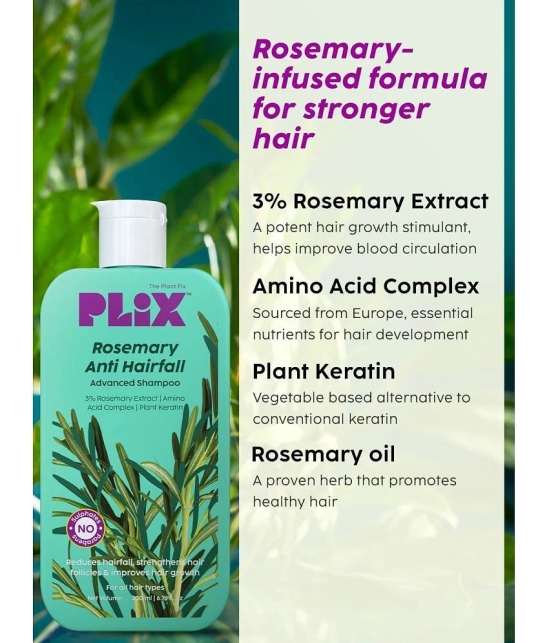 Plix Rosemary Advanced Anti Hair Fall Shampoo for Reducing Hair Loss & Breakage(200 ml)