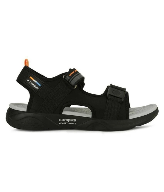 Campus Black Synthetic Floater Sandals - None