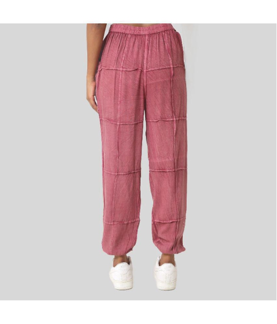 PPTHEFASHIONHUB - Rose Gold Rayon Regular Women's Joggers ( Pack of 1 ) - None