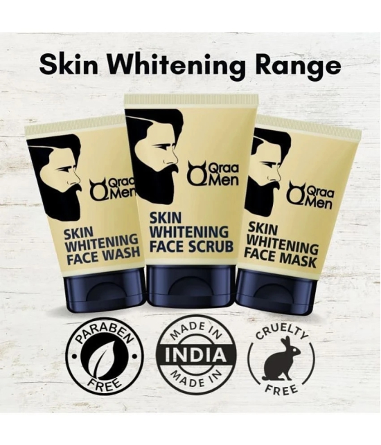 Qraa Vitamin C Skin Whitening Face Kit|Face Wash, Face Scrub and Face Mask for Men |With Vitamin E|For Brighter and Even Toned Skin (Set of 3)