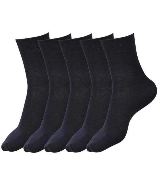 Dollar - Black Cotton Boys School Socks ( Pack of 5 ) - Free Size