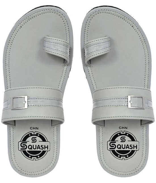 Squash Grey Mens Leather Slipper - None