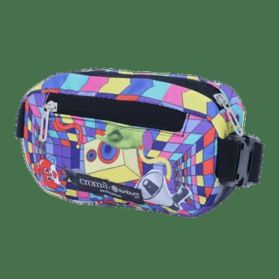 Croma Sunburn Edition Cloth Waist Bag (Adjustable Strap, Multicolor)