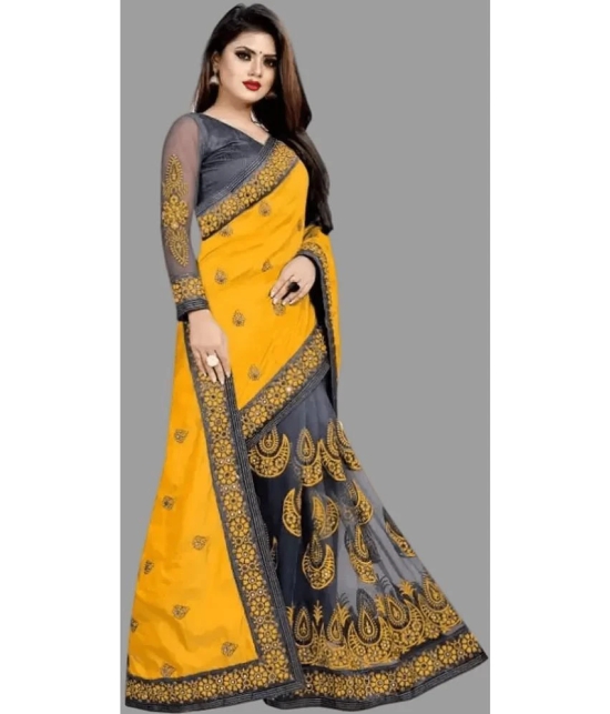 JULEE - Yellow Art Silk Saree With Blouse Piece ( Pack of 1 ) - Yellow