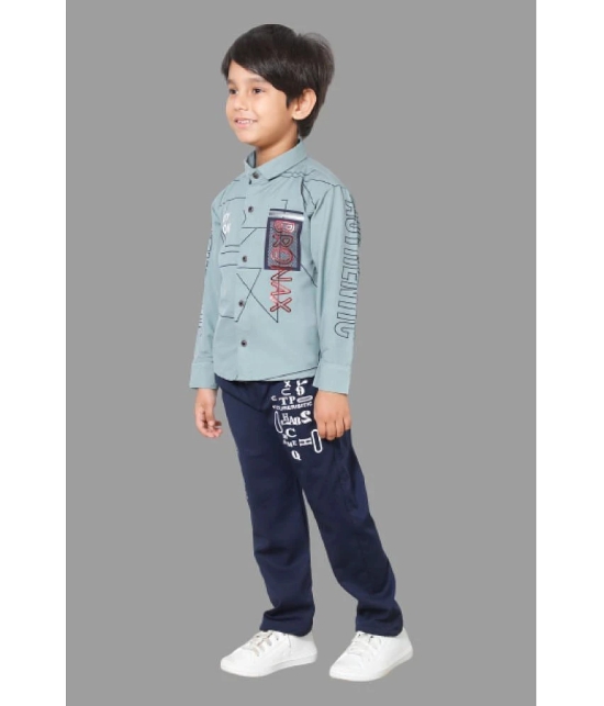 DKGF Fashion - Green Cotton Blend Boys Shirt & Pants ( Pack of 1 ) - None