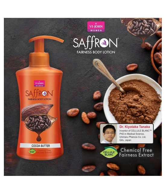 VI-JOHN Saffron Fairness Body Lotion Cocoa Butter 250ml Pack of 3