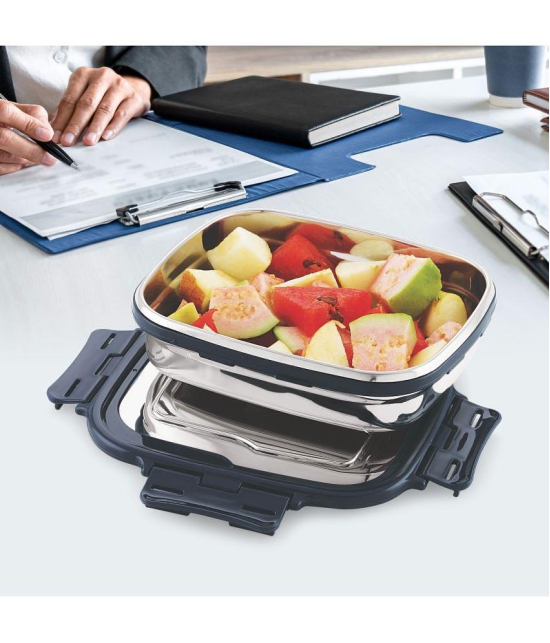 Dhara Stainless Steel Blaze Stainless Steel Insulated Lunch Box 1 - Container ( Pack of 1 )