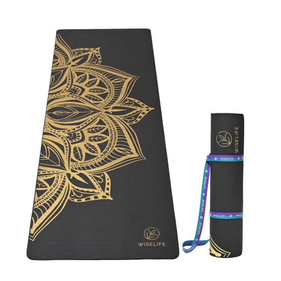 Purpose Printed Yoga Mat - Black Metallic (6MM)