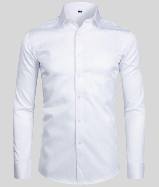 Life Roads - White Cotton Slim Fit Mens Casual Shirt ( Pack of 1 ) - None